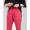 STONE WASHED SWEATPANTS - RED