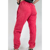 STONE WASHED SWEATPANTS - RED